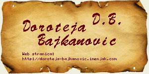 Doroteja Bajkanović vizit kartica